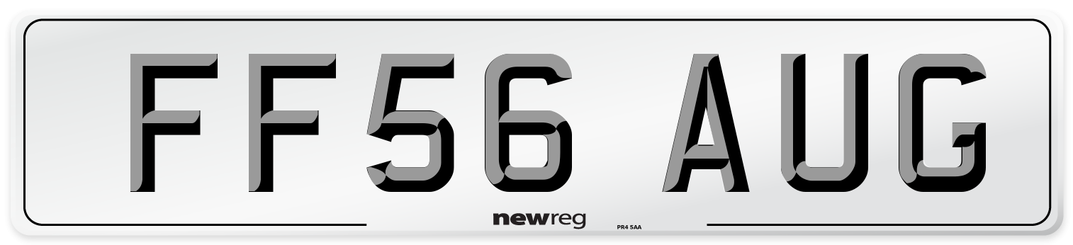 FF56 AUG Number Plate from New Reg